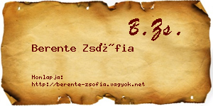 Berente Zsófia névjegykártya