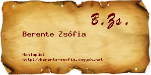 Berente Zsófia névjegykártya